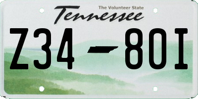 TN license plate Z3480I