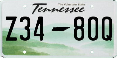 TN license plate Z3480Q