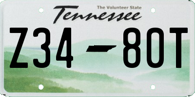 TN license plate Z3480T