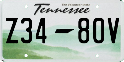 TN license plate Z3480V