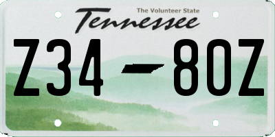 TN license plate Z3480Z