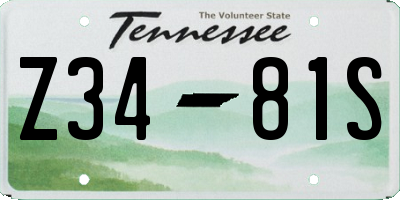 TN license plate Z3481S