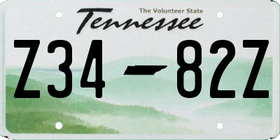 TN license plate Z3482Z