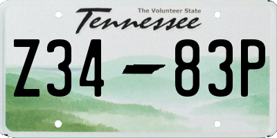 TN license plate Z3483P