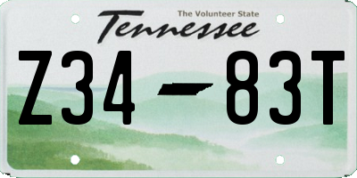TN license plate Z3483T