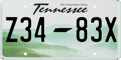 TN license plate Z3483X