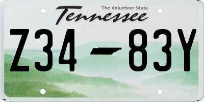 TN license plate Z3483Y