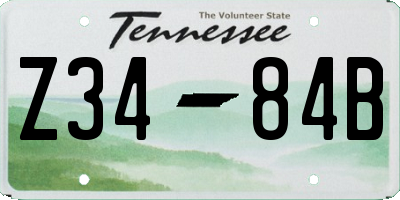 TN license plate Z3484B