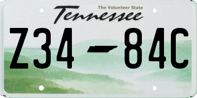TN license plate Z3484C