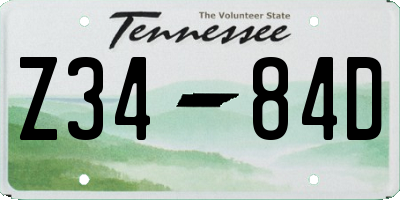 TN license plate Z3484D