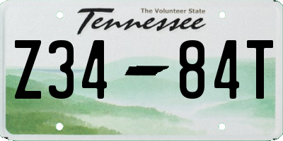 TN license plate Z3484T