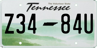TN license plate Z3484U
