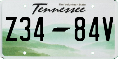 TN license plate Z3484V