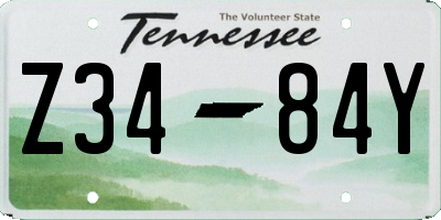 TN license plate Z3484Y