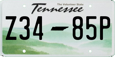 TN license plate Z3485P