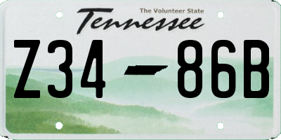 TN license plate Z3486B
