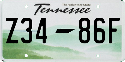 TN license plate Z3486F