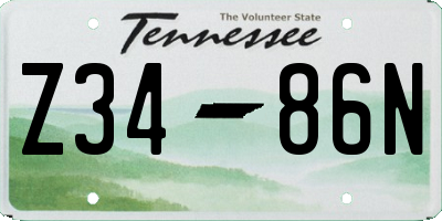 TN license plate Z3486N