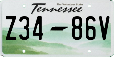 TN license plate Z3486V