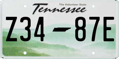 TN license plate Z3487E