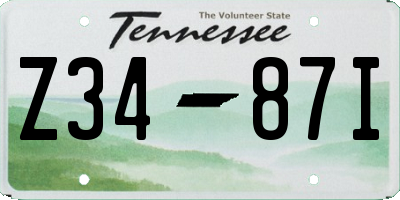 TN license plate Z3487I