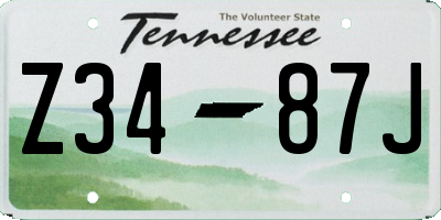 TN license plate Z3487J