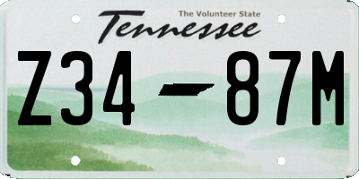 TN license plate Z3487M