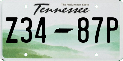 TN license plate Z3487P