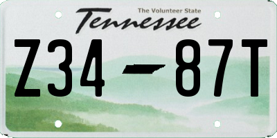 TN license plate Z3487T
