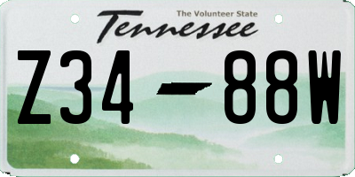 TN license plate Z3488W