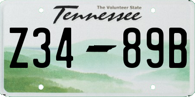 TN license plate Z3489B