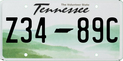 TN license plate Z3489C