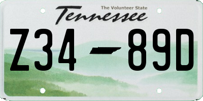 TN license plate Z3489D