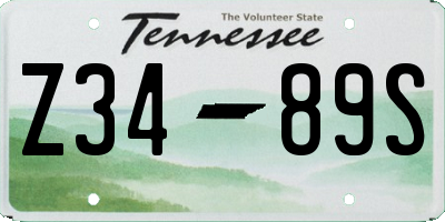 TN license plate Z3489S
