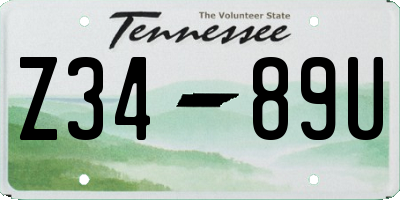 TN license plate Z3489U