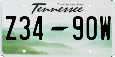 TN license plate Z3490W