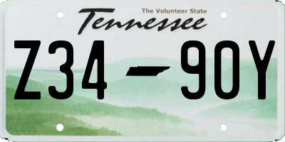 TN license plate Z3490Y