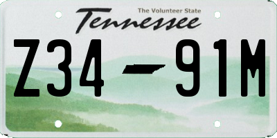 TN license plate Z3491M