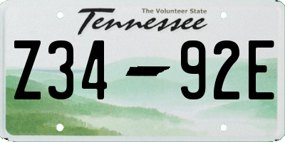 TN license plate Z3492E