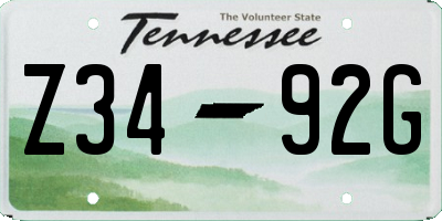 TN license plate Z3492G
