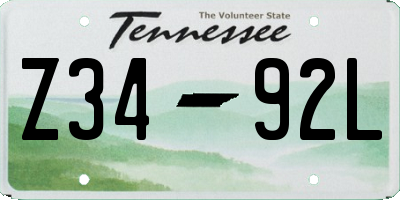 TN license plate Z3492L