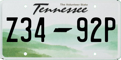 TN license plate Z3492P