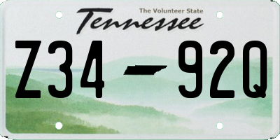 TN license plate Z3492Q
