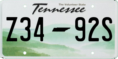 TN license plate Z3492S