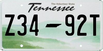 TN license plate Z3492T