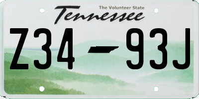 TN license plate Z3493J