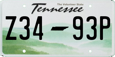 TN license plate Z3493P