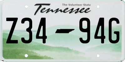 TN license plate Z3494G