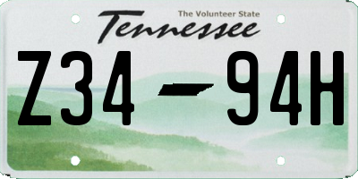TN license plate Z3494H