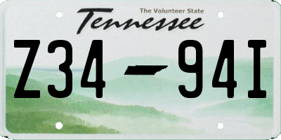 TN license plate Z3494I